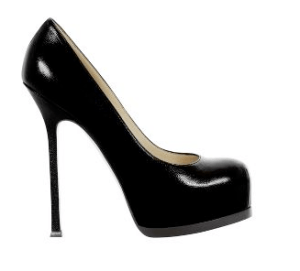 Platform Pump in Black Leather