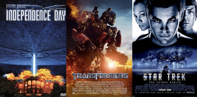 Independence Day (1996), Transformers (2007) and Star Trek (2009)