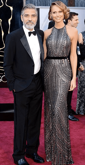 George Clooney and Stacy Keibler on Oscars 2013 Red Carpet