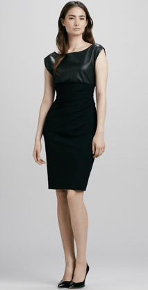 Diane von Furstenberg Jori Leather-Top Ponte Dress