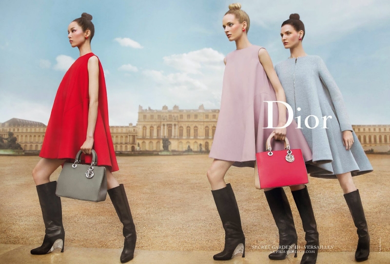 Dior Secret Garden advertisement featuring gorgeous red dress